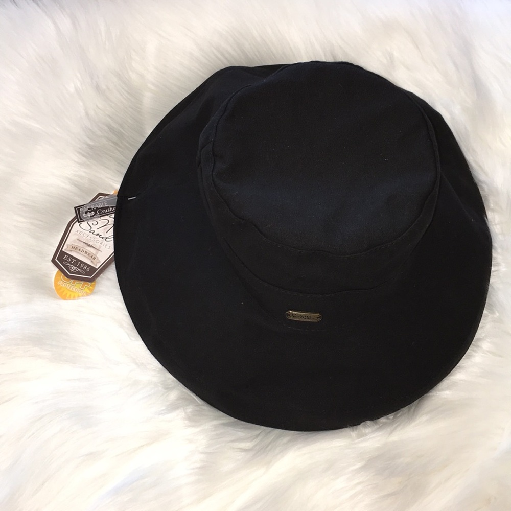 🆕 Sun N Sand Up Brim Black Hat - Picture 2 of 11